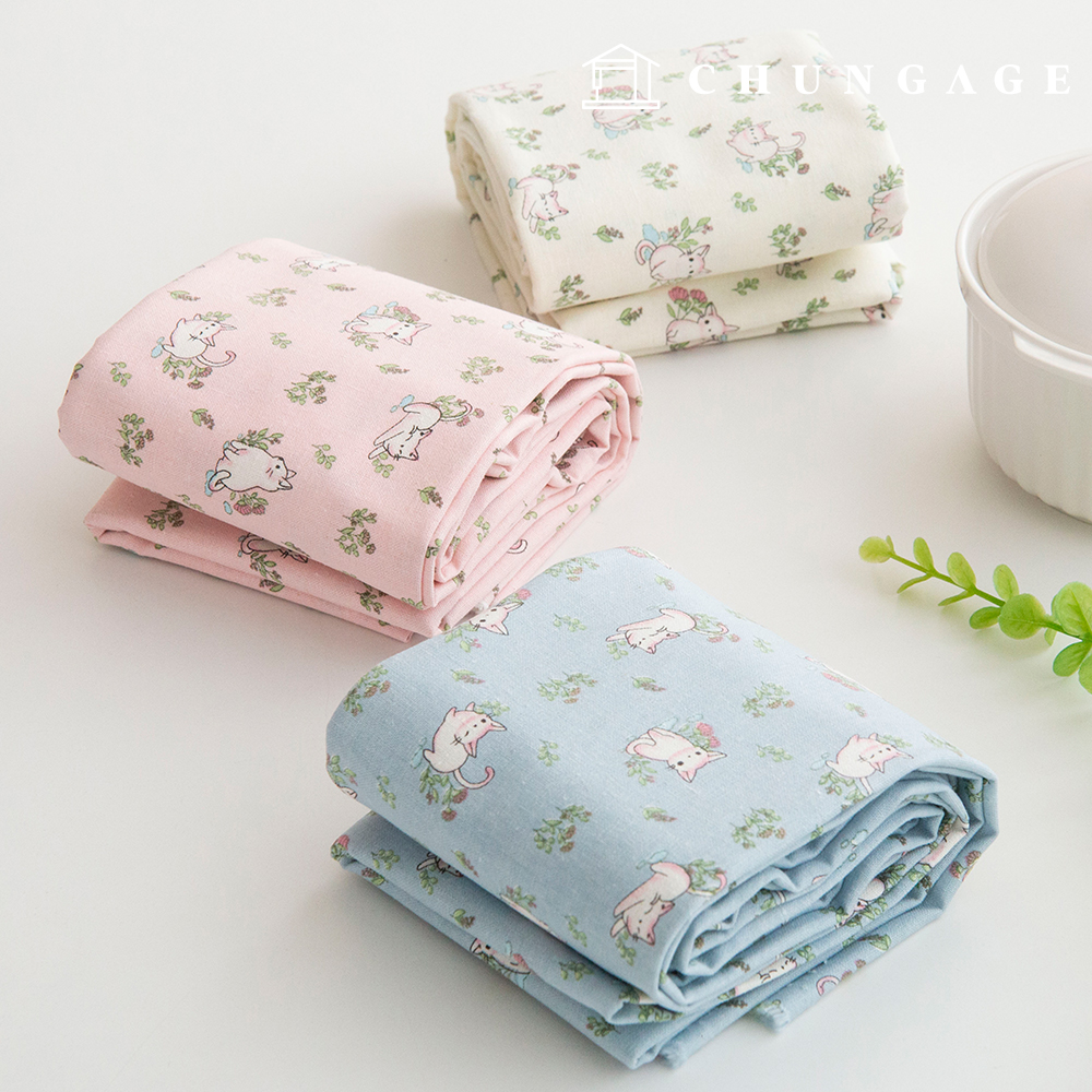 Linen Fabric Cotton Linen Fabric Flower Wide Width 11 count Fabric Cherry Neko 3 types