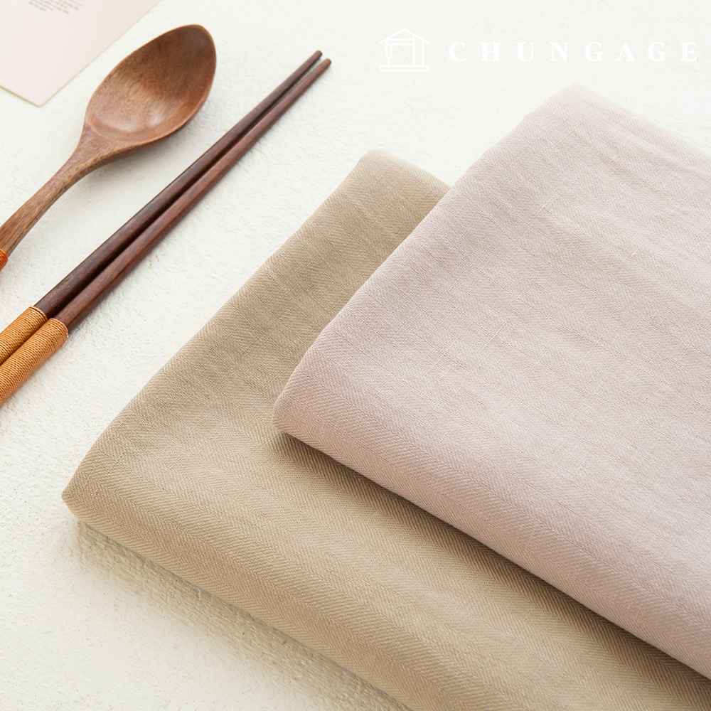 Linen Fabric Washing Plain Cotton Linen Herringbone 2 types