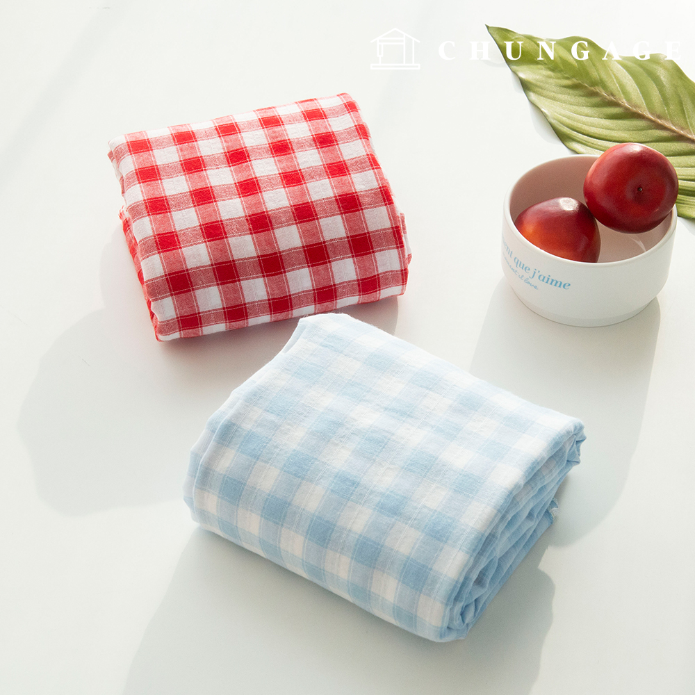 Check Fabric Modal Wide Width 40 count pre-dyed washing 2 types