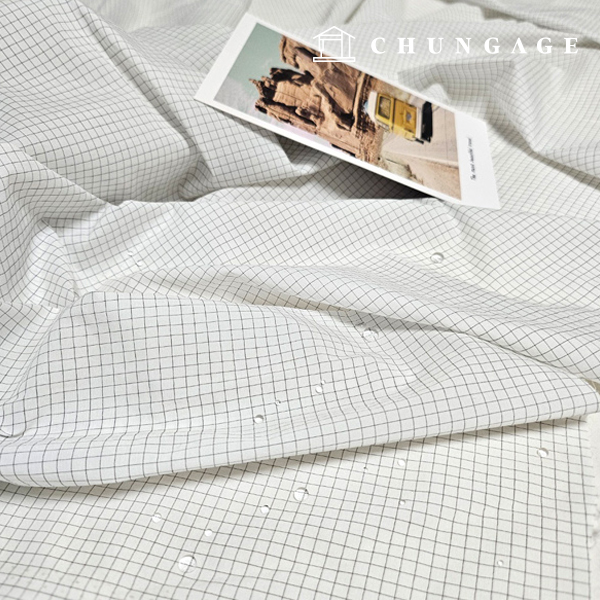 Nylon Fabric Lightweight Waterproof Windbreak Check Span Fabric White Square