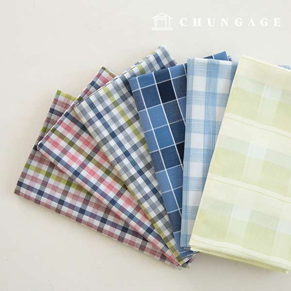1yard Check Fabric cotton 40 count pre-dyed fabric daily check 6 types