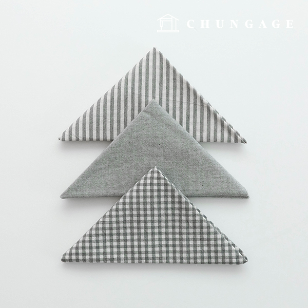 Fabric package Check 4mm scrap fabric cotton Plain Doll puppy clothes making Melan 3 types 024 Light gray
