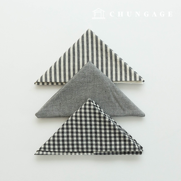 Fabric package Check 4mm scrap fabric cotton Plain Doll puppy clothes making Melan 3 types 025 darkgray