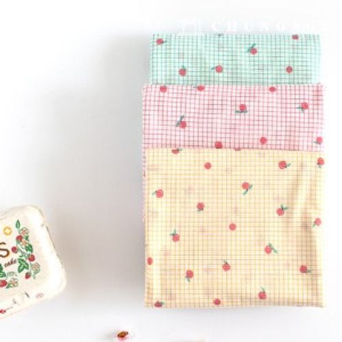 Daimaru fabric jacquard single 30 count Wide Width jacquard check peach 3 types