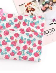 Organic Jacquard Daimaru Fabric Single Jacquard Wide Width Lovely Strawberry