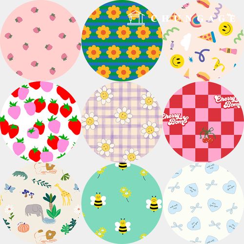 Waterproof Cloth DTP Waterproof Fabric Floral Flower Check Fabric Wide Width 38 Types