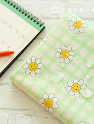 Waterproof Cloth DTP Waterproof Fabric Wide Width Daisy Floral Patterned Cloth Happy Check Apple Green W100