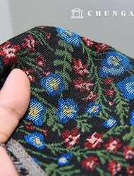 Poly fabric jacquard wide width ethnic flower 2 types