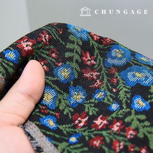 Poly fabric jacquard wide width ethnic flower 2 types
