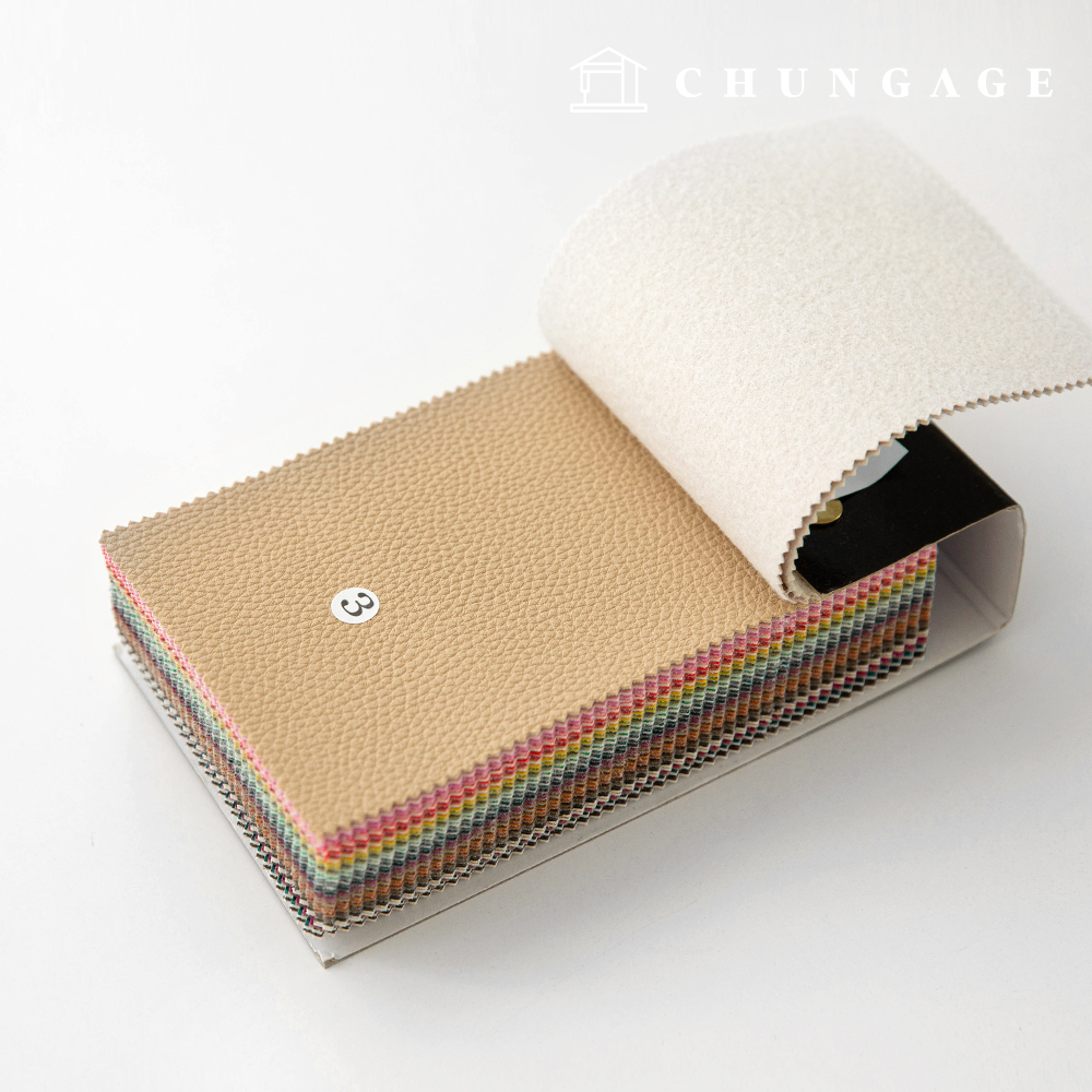 Artificial leather fabric embossed leather fabric opalder 34 types swatch book sample book