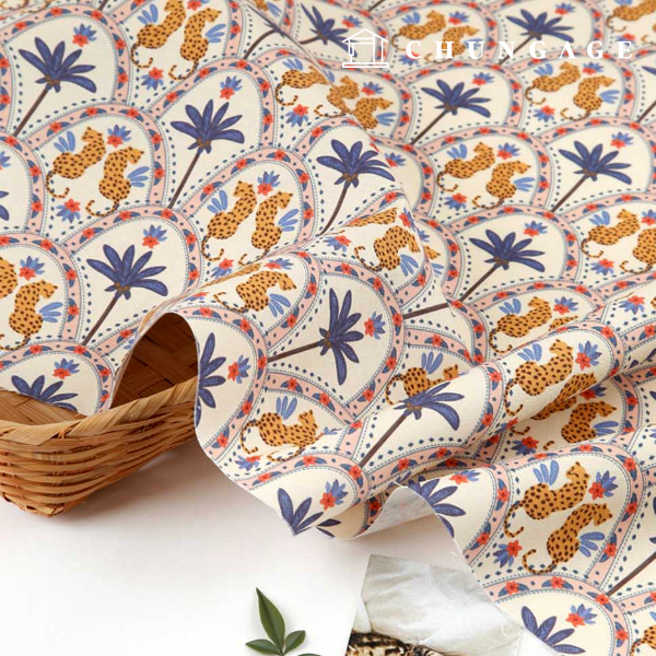 Eco-friendly antibacterial and anti-inflammatory fabric E-DTP cotton 20 count jungle cheetah 2 types