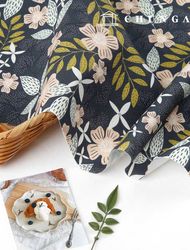 Eco-friendly antibacterial and anti-inflammatory fabric E-DTP cotton 20 count Night Garden Eclipse