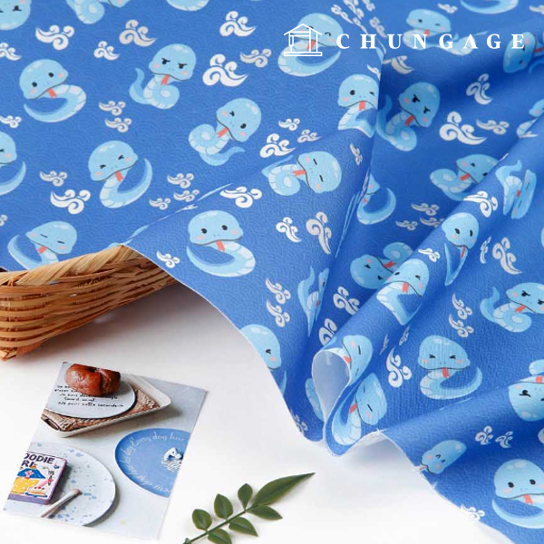 Eco-friendly antibacterial and anti-inflammatory fabric E-DTP cotton 20 count little blue snake
