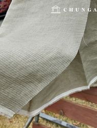 Linen Fabric Pure Linen Bio-Washing 40 count Oatmeal Stripe