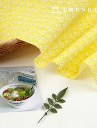 Eco-friendly antibacterial and anti-inflammatory fabric E-DTP cotton 20 count Shasha Flower Yellow