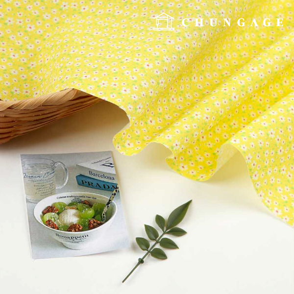Eco-friendly antibacterial and anti-inflammatory fabric E-DTP cotton 20 count Shasha Flower Yellow