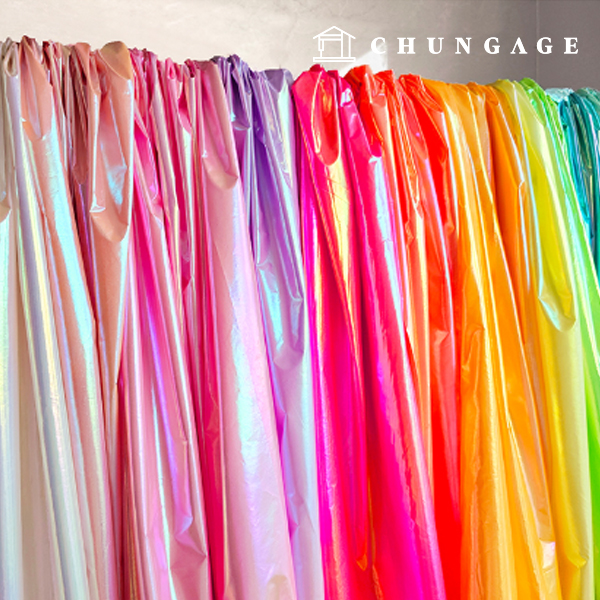 Waterproof Cloth Poly Hologram Wide Width Aurora Waterproof Fabric Rainbow Fabric 11 Types