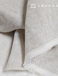 Linen Fabric Pure Linen Washing Plain Wide Width 40 count Gray Tone Ivory