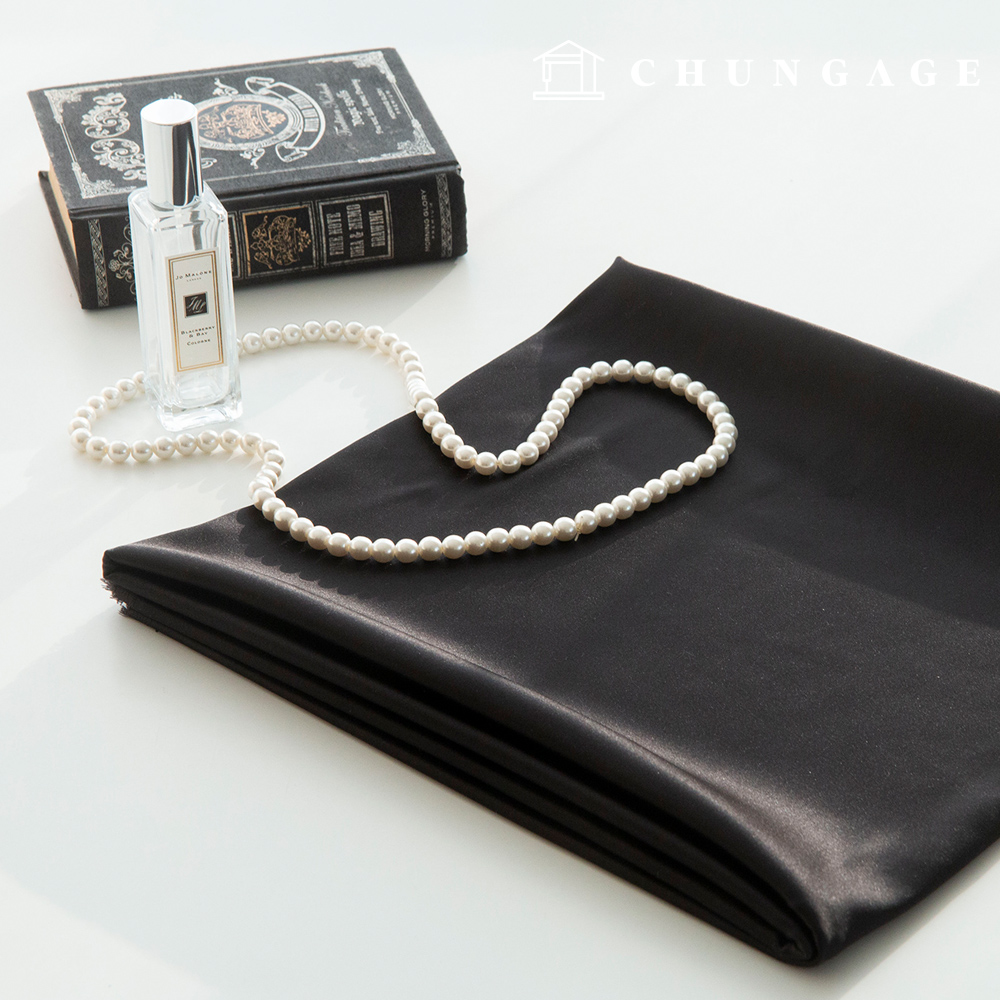 Industrial Fabric Span Satin Poly Silk Fabric Luxury Black