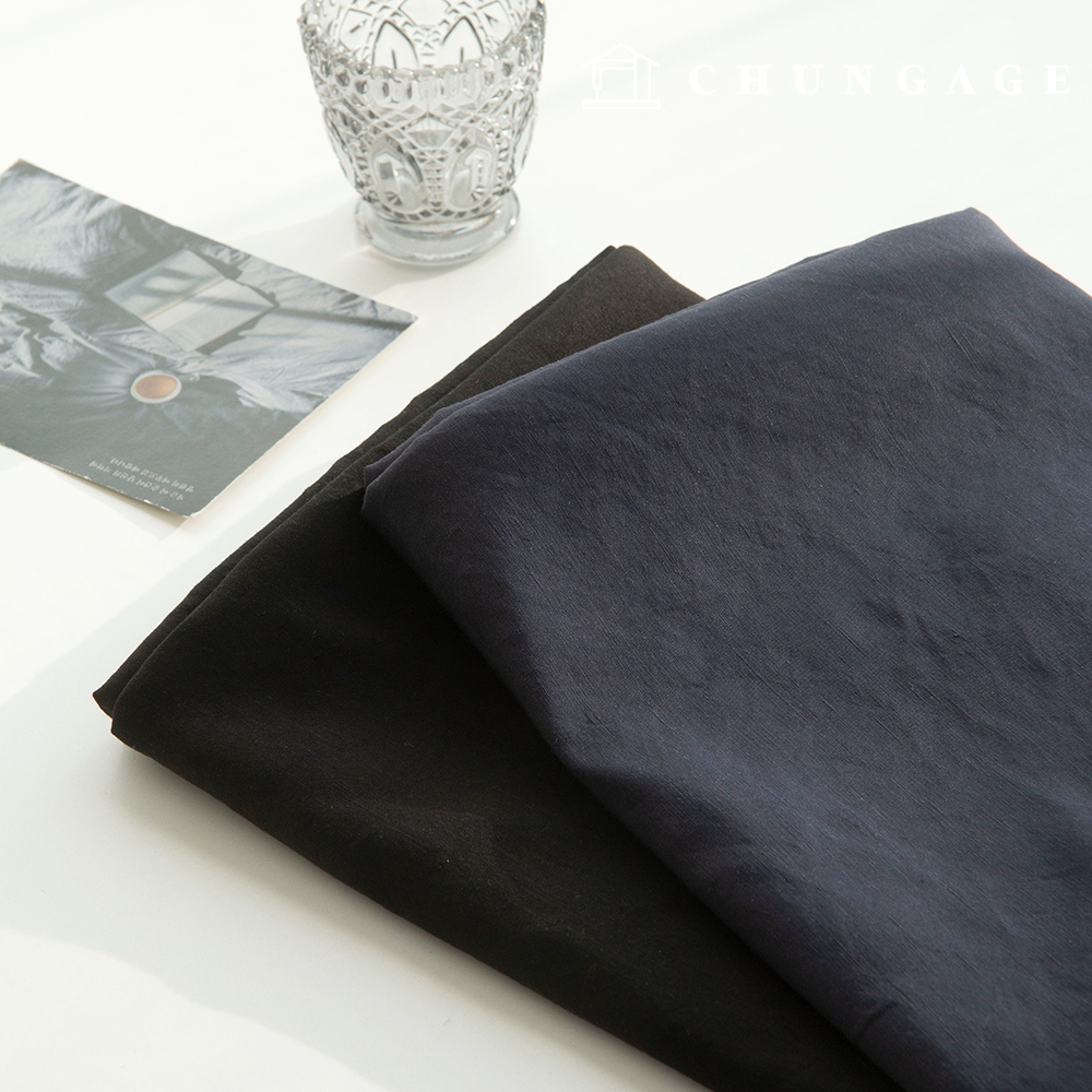 Linen Fabric Span Plain Fabric for Clothing Dark 2 Types