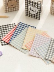 Fabric Sticker Check Reform Sticker Deco Fabric Sticker Tape Small 21x30 10 Types