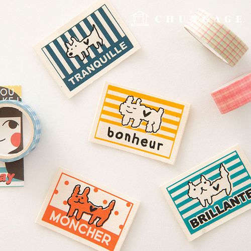 Cotton Labels Double-sided Handmade Labels Friends Animal 4 types 2 pack KL088