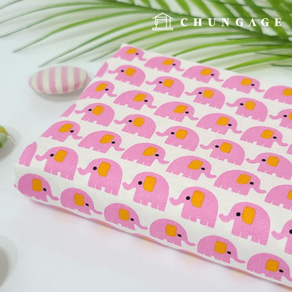 cotton oxford fabric animal pattern Fabric baby elephant Pink