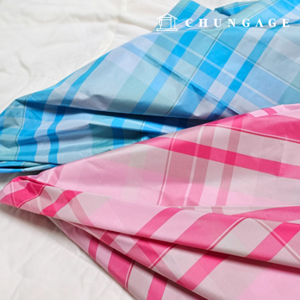 Poly fabric Check Memory Lightweight Check Blue Pink 2 types