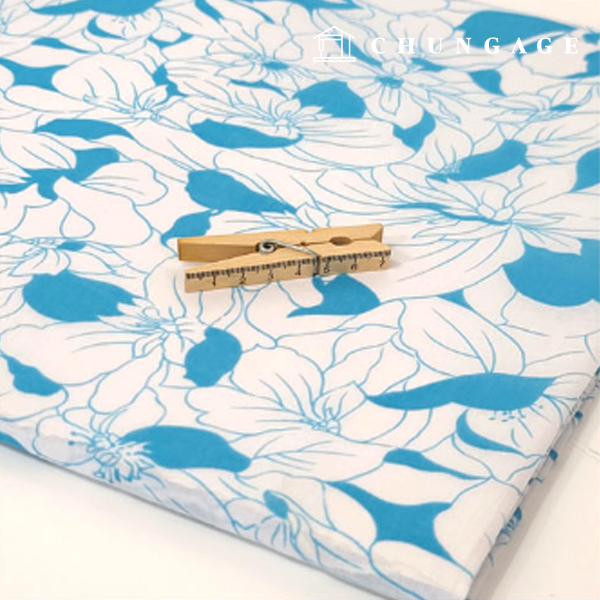 Asawondan cotton60 count Wide Width Summer Garden Sky
