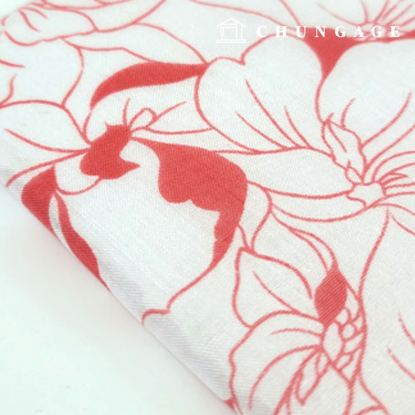 Asawondan cotton60 count Wide Width Summer Garden Red