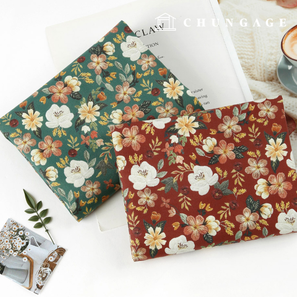 Eco-friendly antibacterial and anti-inflammatory fabric E-DTP cotton 20 count embroidery flower 2 types