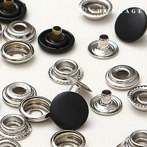 Dot Button Snap Metal Lid Jachet Jumper Snap Color Plastic 15mm Black 47427