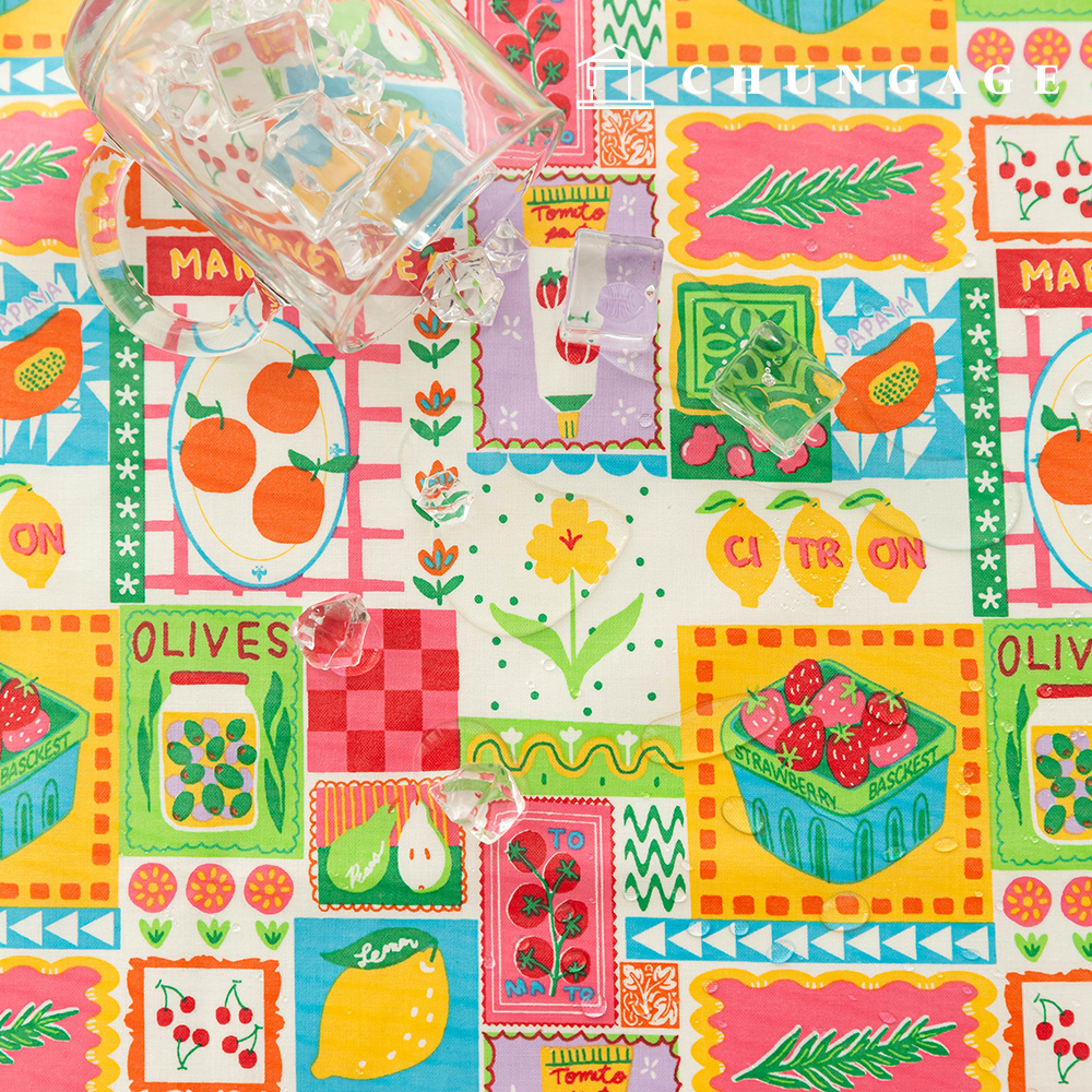 Waterproof Cloth Flower Fruit Laminate Waterproof Fabric TPU Fruit Market