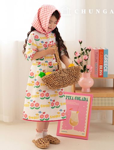 JIJIMI FABRIC Cool Ripple Seersucker Fabric Wide Width Flower Pattern Flower Fabric Sweet Daisy R-723