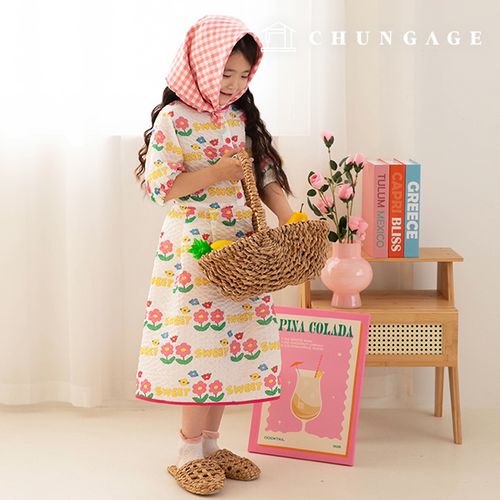JIJIMI FABRIC Cool Ripple Seersucker Fabric Wide Width Flower Pattern Flower Fabric Sweet Daisy R-723