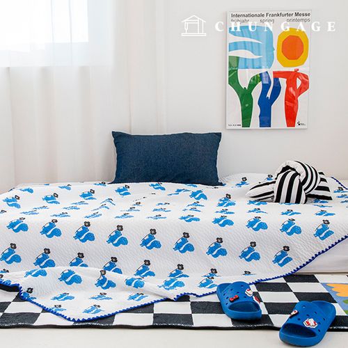 Jijimi fabric Summer Cool Ripple Seersucker fabric Wide Width Animal Fabric Squirrel's Gift R-724
