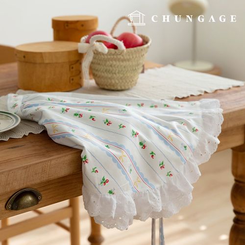 Cotton Fabric Stripe Flower Fruit Fabric 20 count Oblière 397