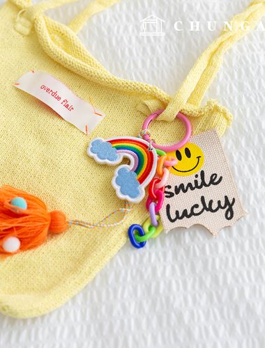 Keyring Knot Tassel Decoration String Key Holder Key Ring Doll Key Ring Smile Lucky