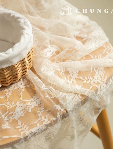 Lace Fabric Span Poly Flower Pattern Flower Mesh Fabric Embroidery Fabric Bassino