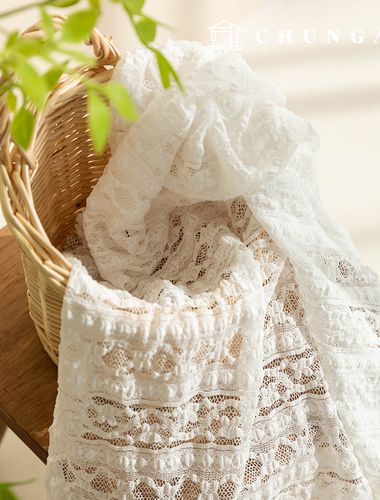 Lace Fabric Span Russell Mesh Embo Stripe Fabric Heaven