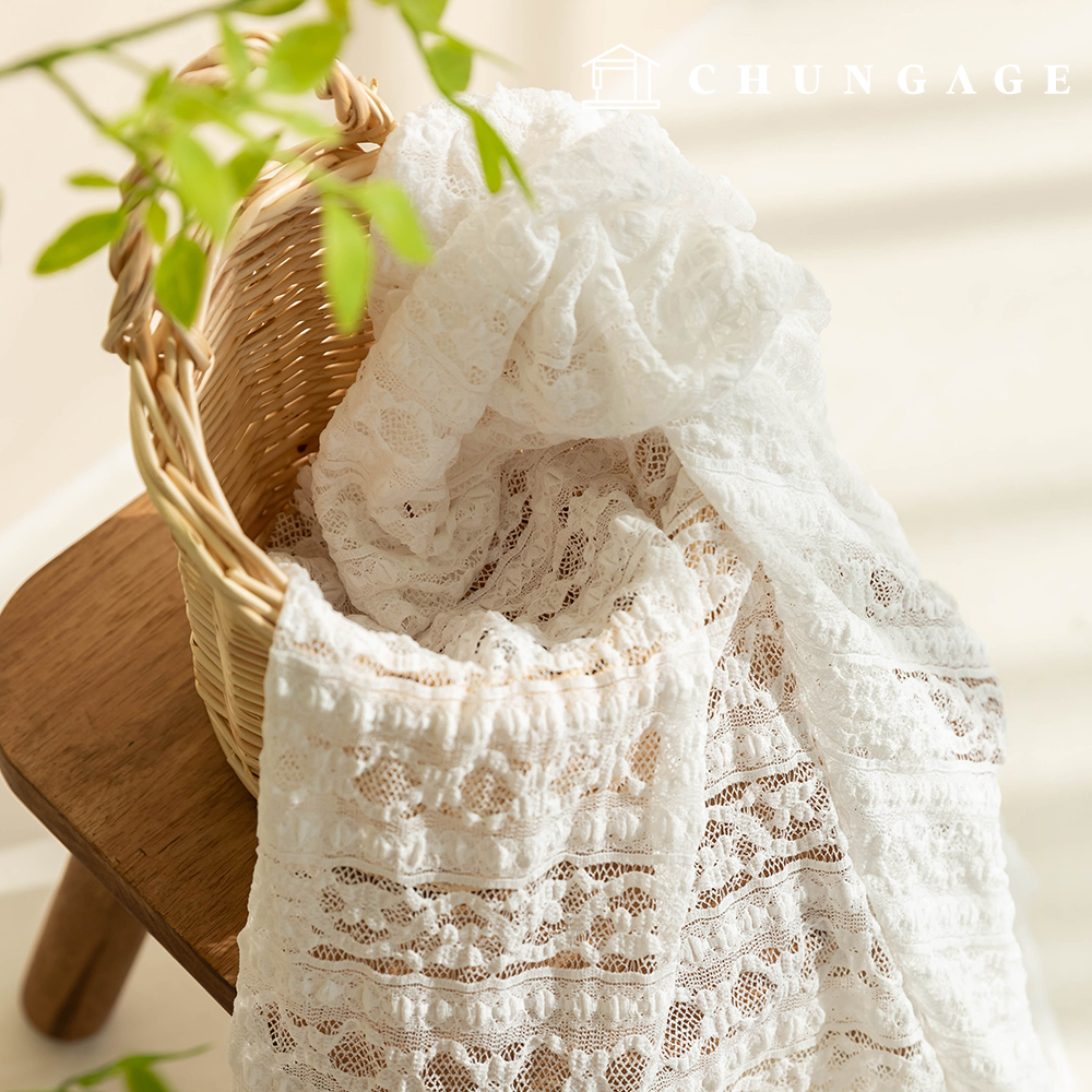 Lace Fabric Span Russell Mesh Embo Stripe Fabric Heaven