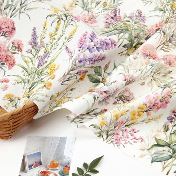 Eco-friendly antibacterial and anti-inflammatory fabric E-DTP cotton 20 count Flower's Hello
