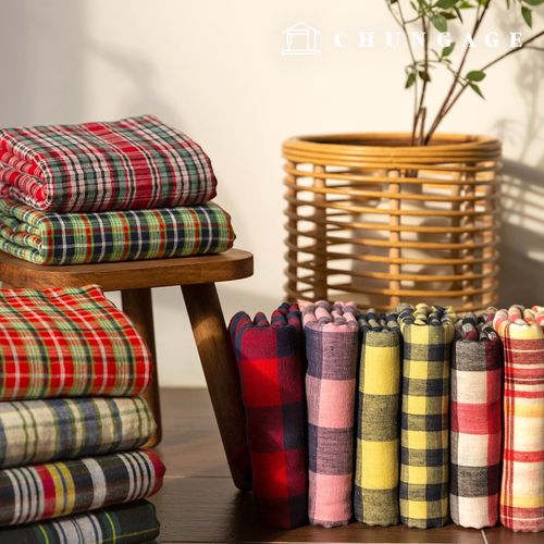 Yoru Double Gauze Fabric Cotton Check Fabric Versent 13 Types