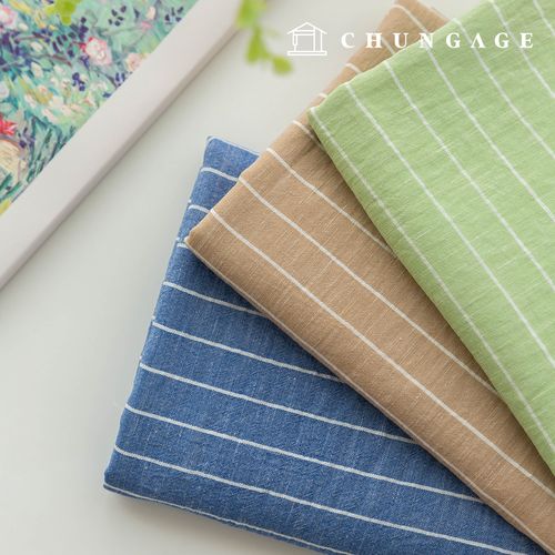 Poly fabric Linen Wide Width Fabric 2cm large Stripe 3 types
