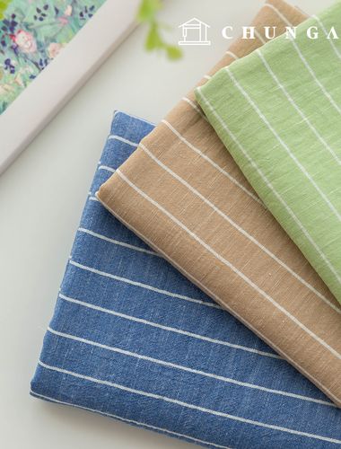 Poly fabric Linen Wide Width Fabric 2cm large Stripe 3 types