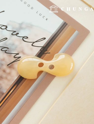 Glossy Beige Whirlwind Button Clothes Making