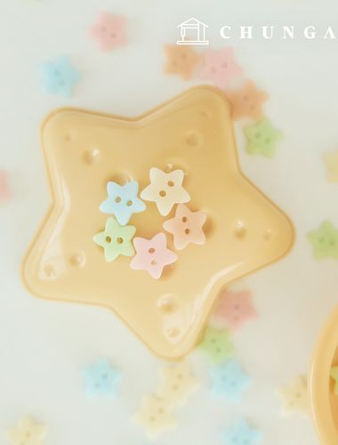 pastel plastic star 2 hole button clothes making