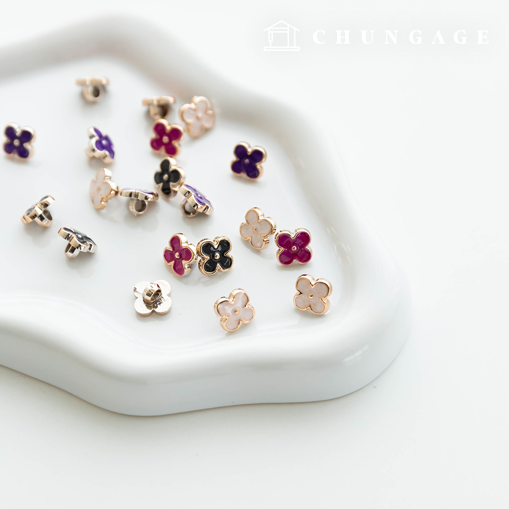 Colorful metal Flower Flower button clothes making