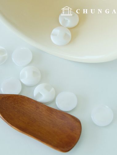 Plastic Circle Aurora White Button Clothes Making