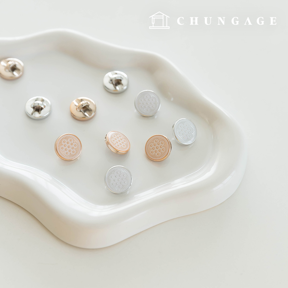 Round resin metal button button making